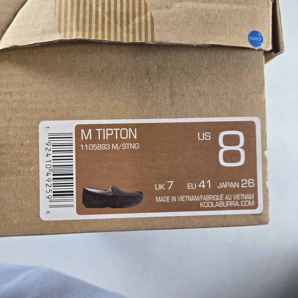 Koolaburra by UGG‎ Tipton Men's 8 Suede Moccasin Faux Shearling Lined Slippers